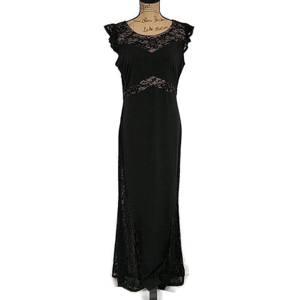 NWT‎ Kimi & Kai Maternity Womens Sz M Black Lace Maxi Bodycon Formal